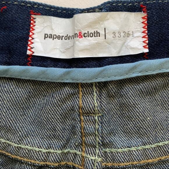 Paper Denim & Cloth Skirt Vanessa Dark Wash Distressed Jean Mini Skirt Size 28 - Picture 2 of 12